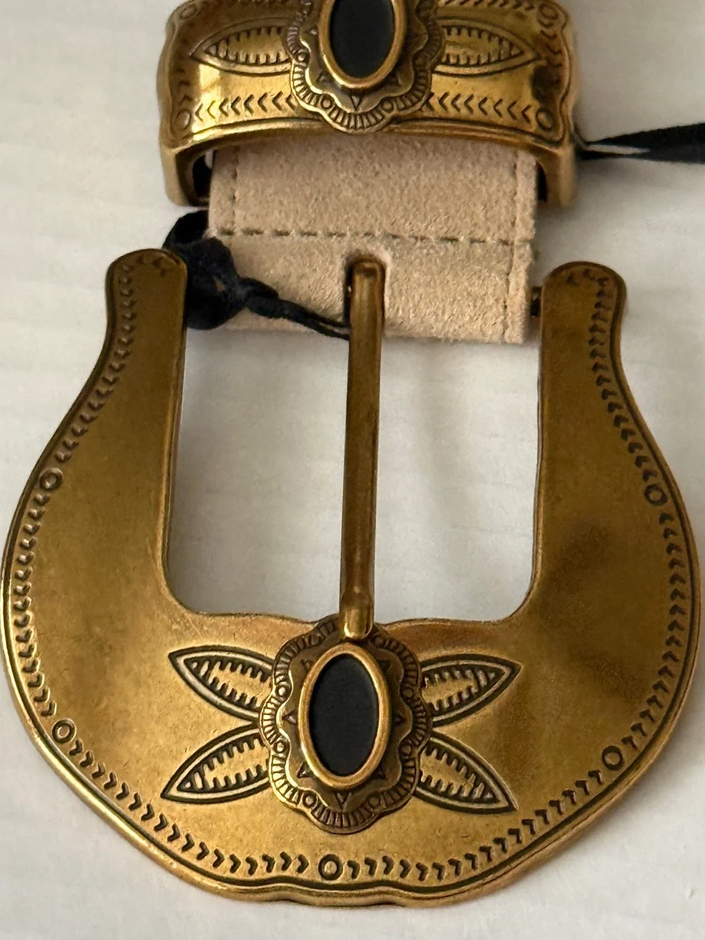 B-Low The Belt Tori Suede Western Style Cream Color Leather Belt Women's Size M